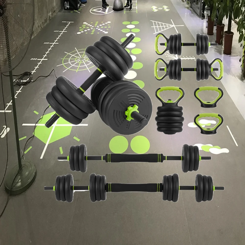 Dumbbells Set, 4-in-1 Adjustable Dumbbells, Free Weights Dumbbells with Kettlebell Handles, Barbell Connecting, Dmbbell Bar and Kettlebell Base, for Home Gym Fitness Exercises - Womvr