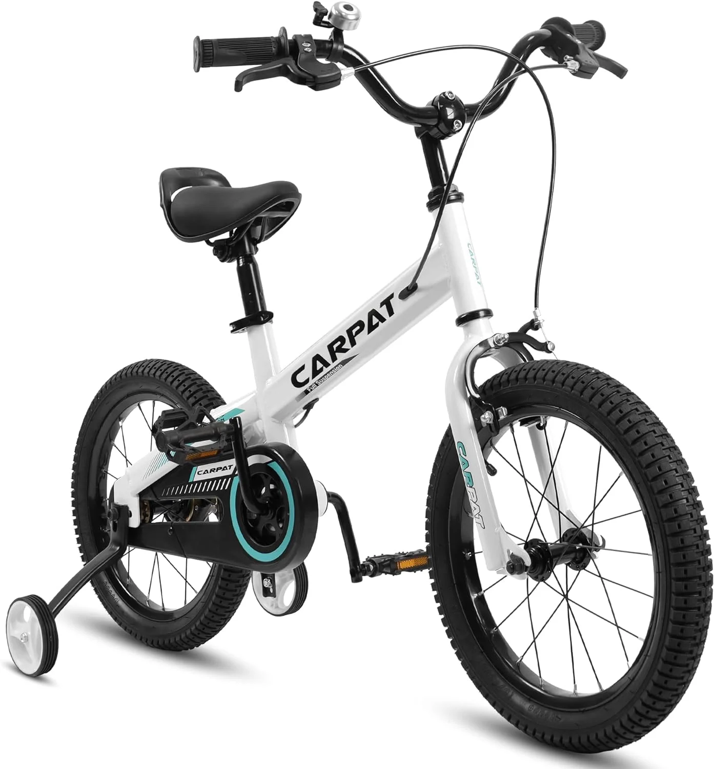 14 Inch Boys Bike with Training Wheels, Kids Bike for Boys, Black - Womvr