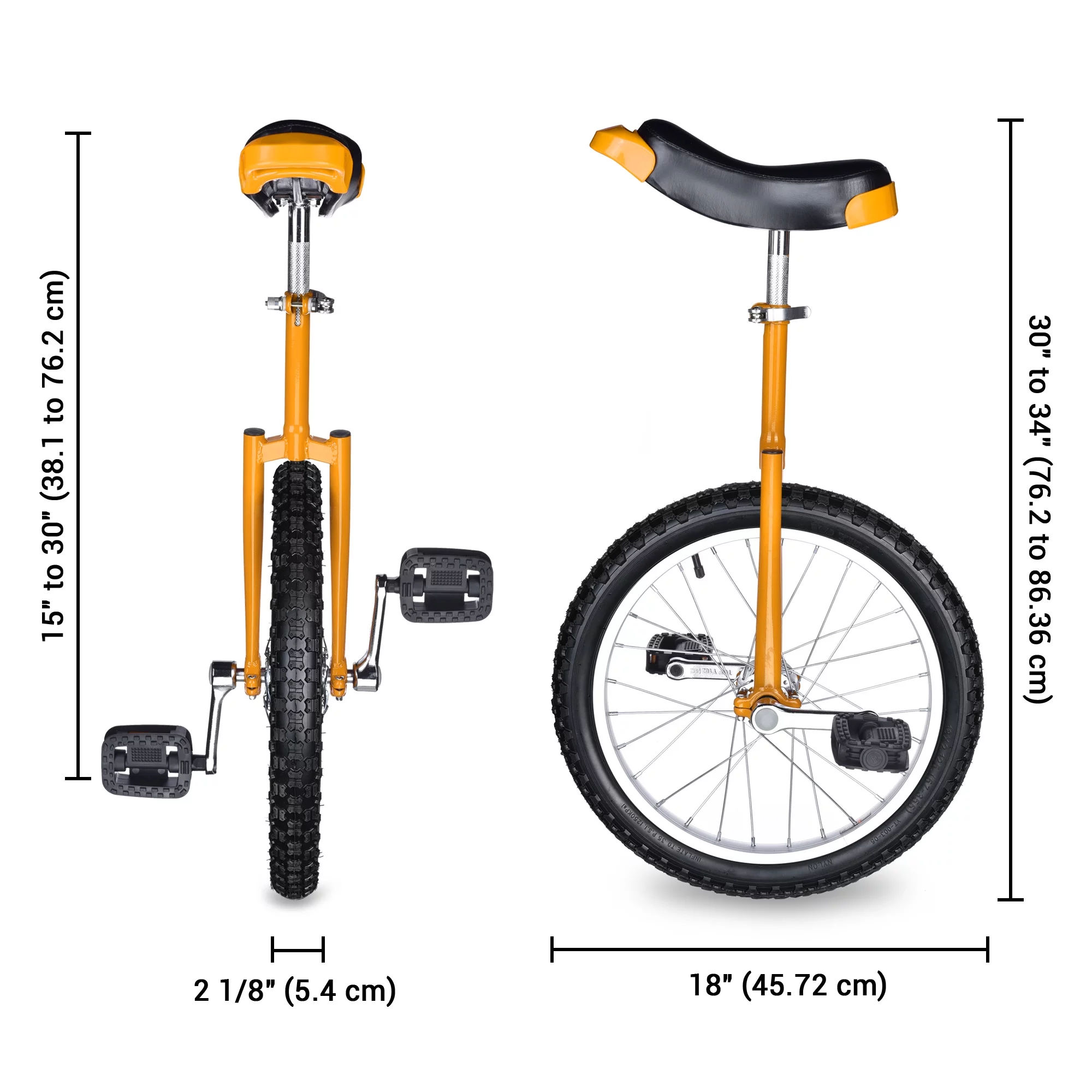Yescom 18 In Wheel Outdoor Unicycle Skid-proof Tire Fitness Bicycle Balance Training for Adults Teenagers Kids, Silver - Womvr