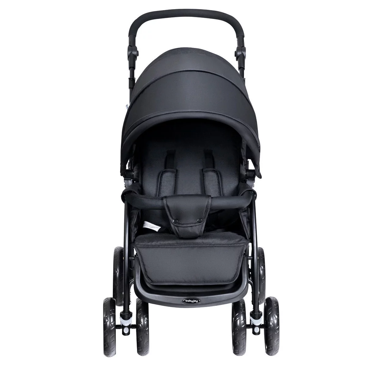 Babyjoy Double Stroller Foldable Baby Twin Lightweight Travel Stroller Infant Pushchair Black - Womvr