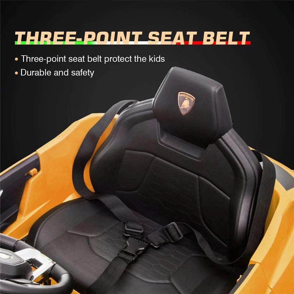 Lamborghini Urus 12V Electric Powered Ride on Car Toys for Girls Boys, Black Kids Electric Vehicles Ride on Toys with Remote Control, Foot Pedal, MP3 Player and LED Headlights, CL61 - Womvr