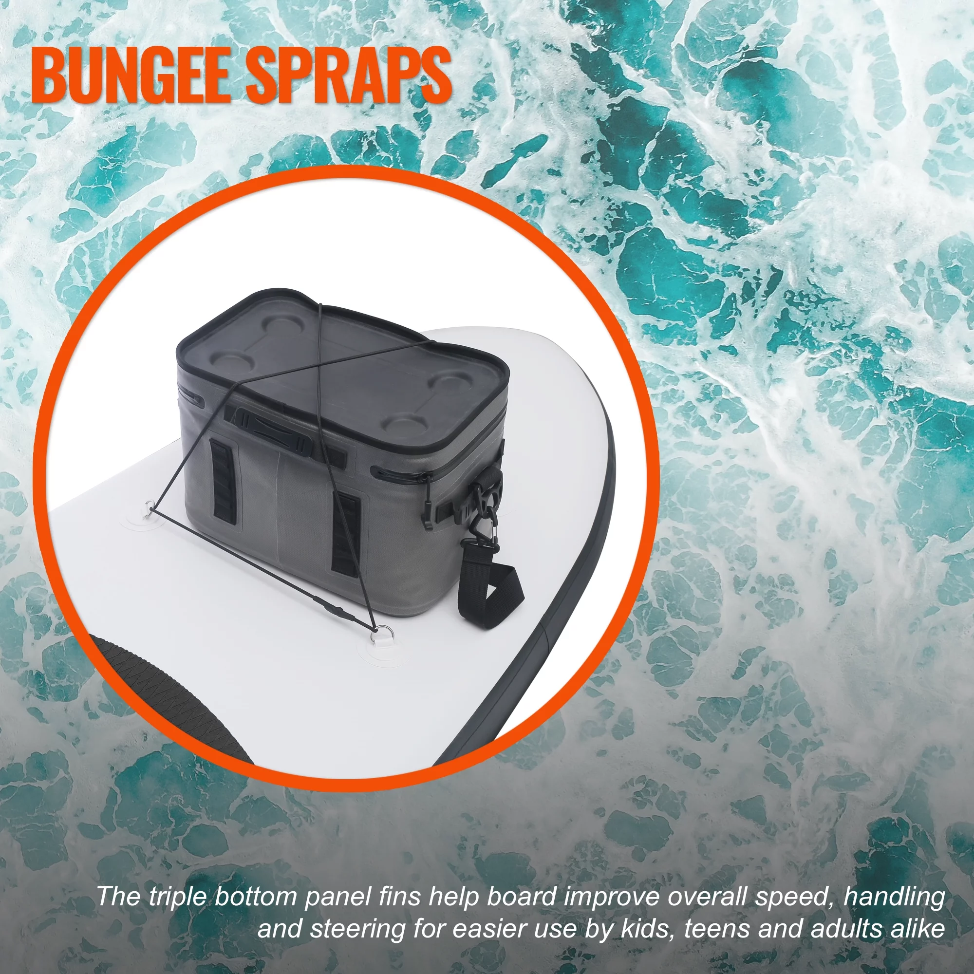 Inflatable Stand Up Paddle Board Premium SUP Accessories & Backpack, Surf Control, Non-Slip Deck, Leash, Paddle and Pump, Youth & Adult Standing Boat (Black/Grey) - Womvr