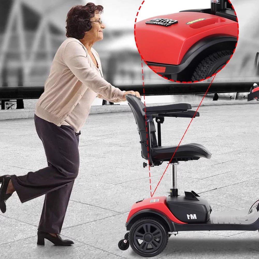 Motorized Scooter with 360° Swivel Seat, 4 Wheel Electric Mobility Scooter with Detachable Basket and Control Panel, Electric Carts for Senior Adults, Max Speed 5Mph, 265lbs, SS559 - Womvr