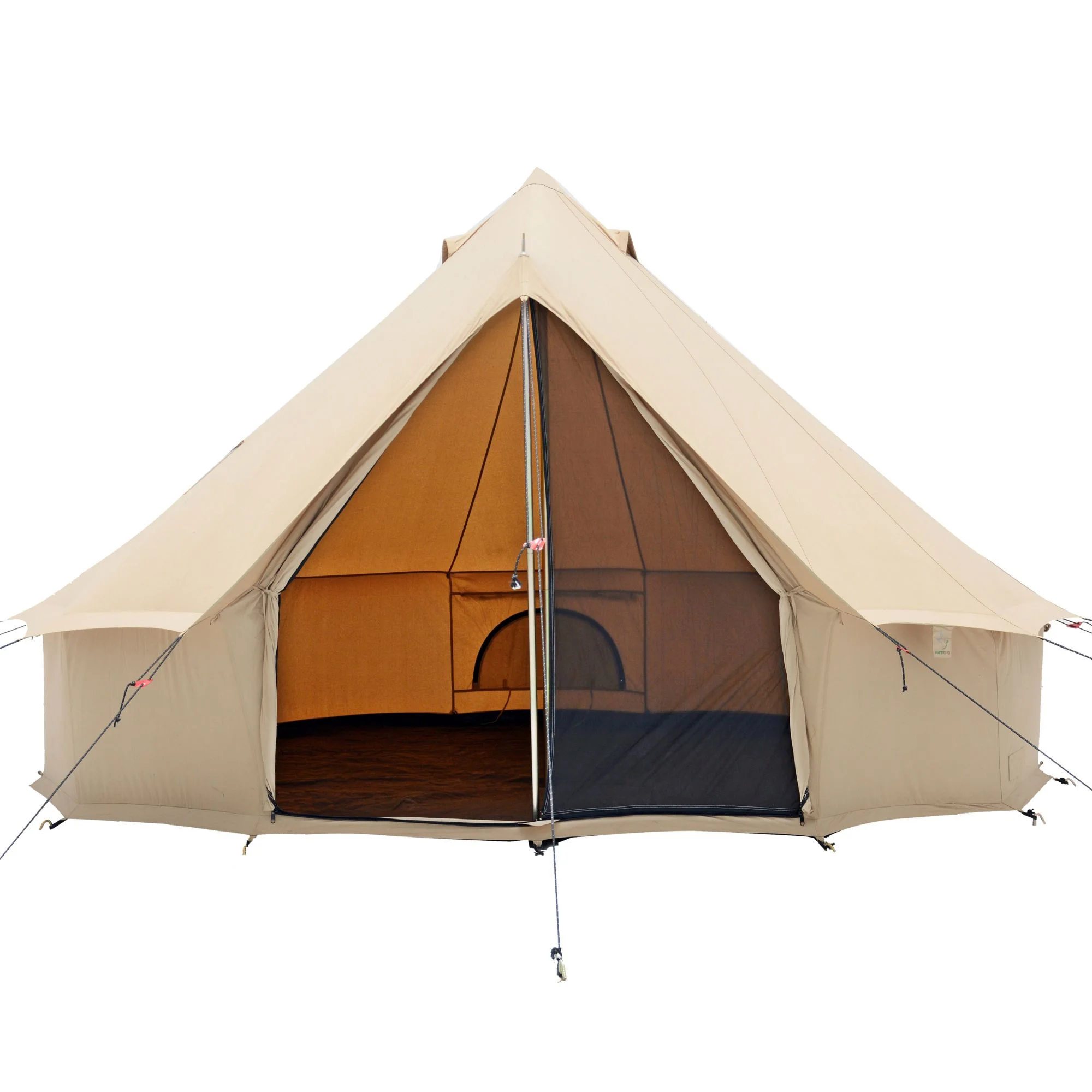 WHITEDUCK Regatta Canvas Bell Tent w/Stove Jack, Sandstone Beige, 13', Water Repellent 4-Season Camp - Womvr