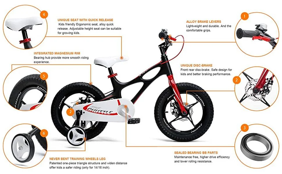 RoyalBaby 18 inch Magnesium Space Shuttle Kid's Bike, White - Womvr