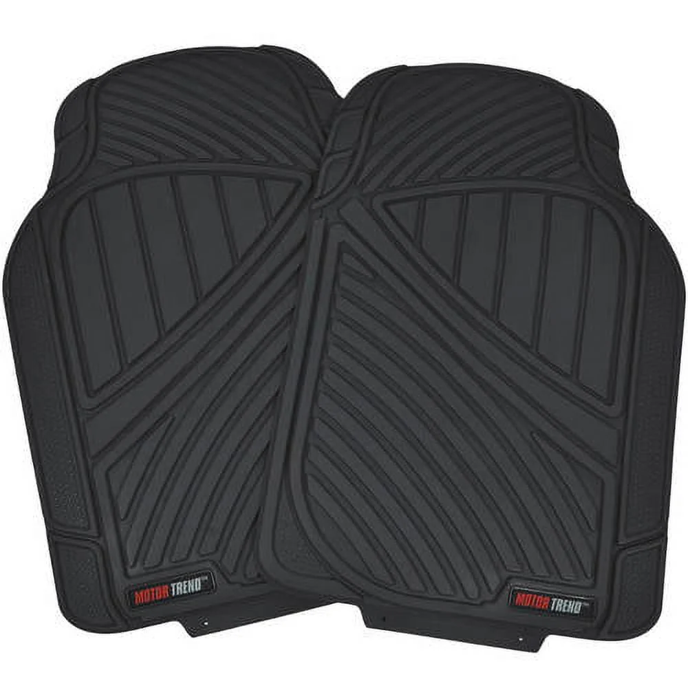 Motor Trend 100 Percent Odorless Car Floor Mats with Standard Trunk Cargo Mat, 4 Pieces Rubber Protection, Black Beige Gray - Womvr