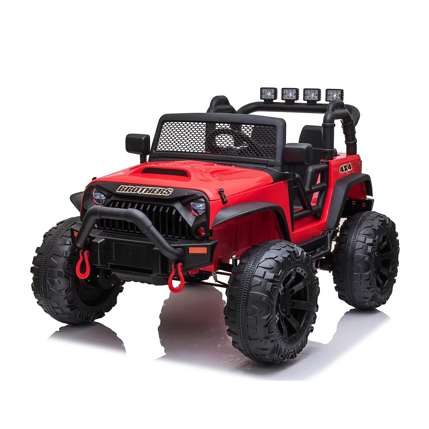 CIPACHO 24 V Double Drive Children Ride On Truck Car for Kids with Parent Remote Control, Electron Assisted Steering Wheel, Music Board, Bluetooth, MP3, Red - Womvr