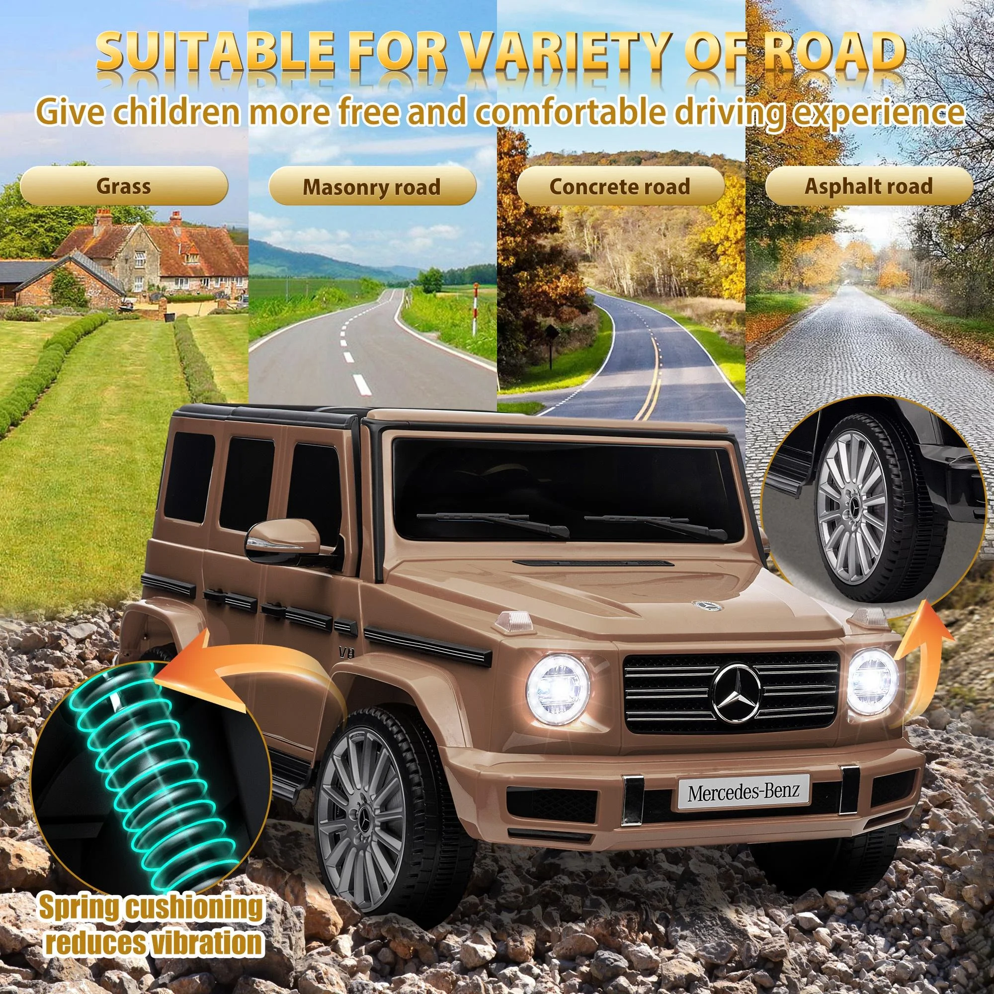 24V Ride on Car with Remote Control for Kids Mercedes Benz Ride on Car Toy for Boys and Girls 3-6 Years Old, Electric Vehicle, Bluetooth, LED Light, White - Womvr