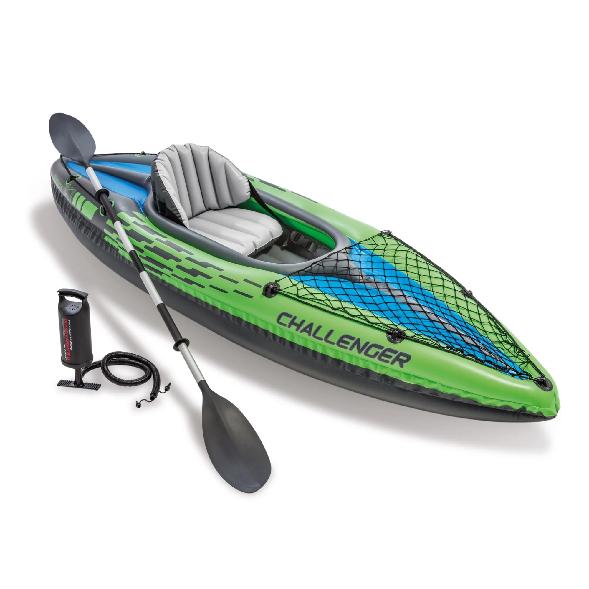 Intex Challenger K1 Inflatable Single Person Kayak Set and Accessory Kit w/ Pump - Womvr