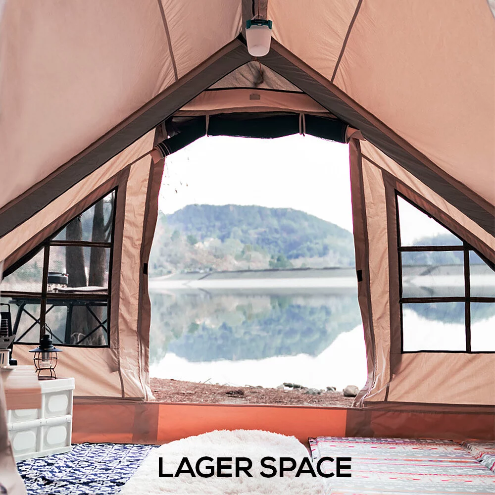 Vistreck Inflatable Camping Tent with Pump, Glamping Tents, Easy Setup 4 Season Waterproof Windproof Outdoor Blow Up Tent, Suitable for 3-8 people - Womvr