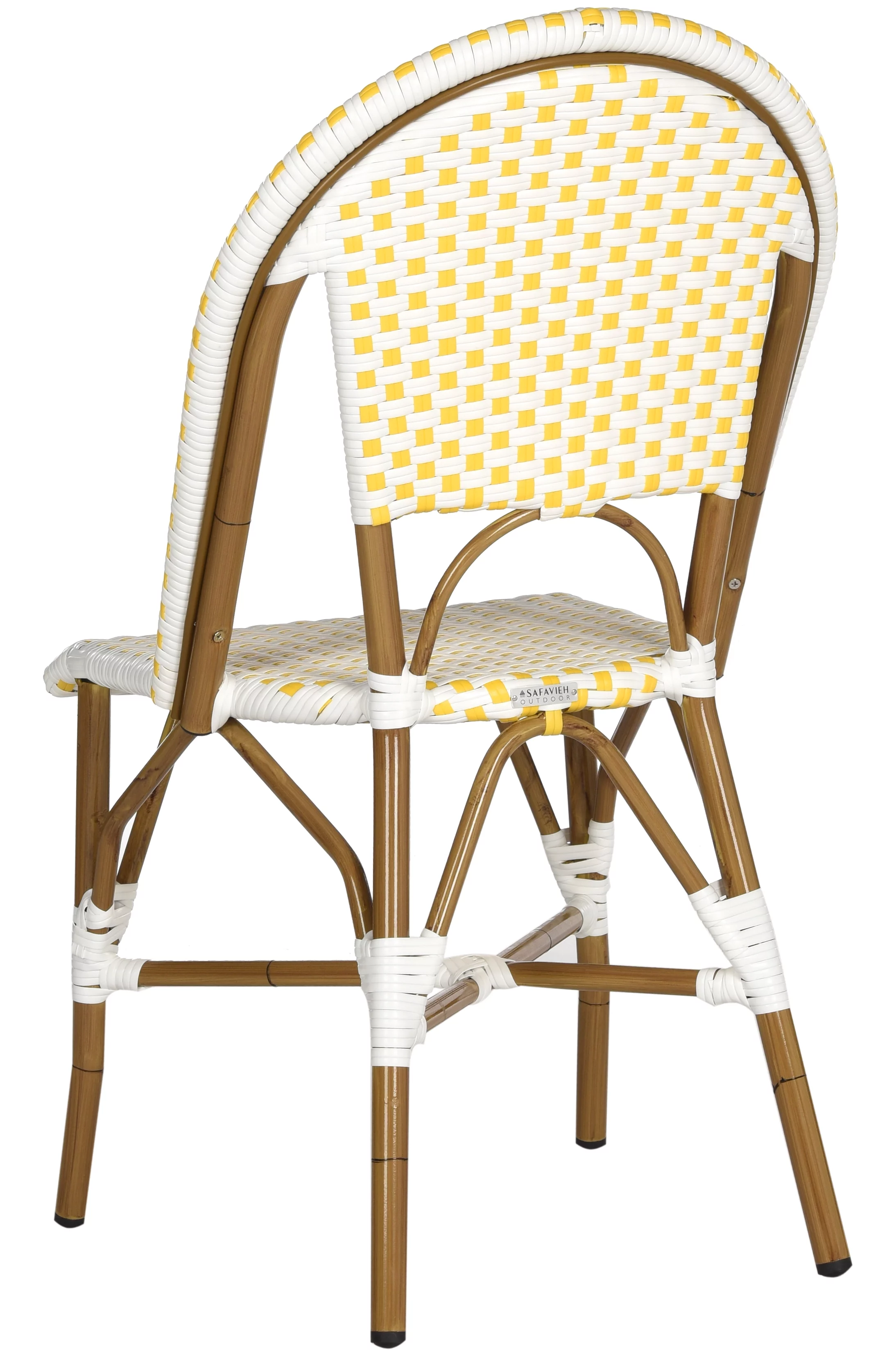 SAFAVIEH Salcha Outdoor French Bistro Side Chair, Blue/White, Set of 2 - Womvr