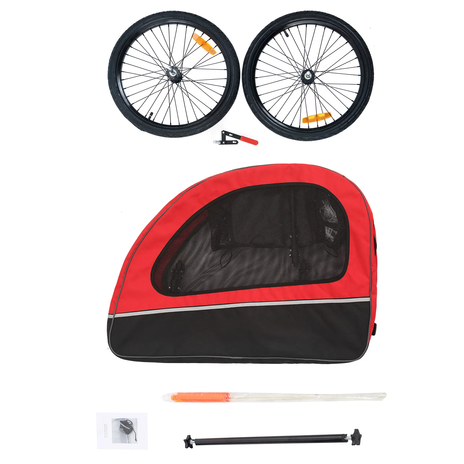 MOJAY Foldable Dog Bike Trailer with Rear Entrance for Small and Medium Pets Under 88 lbs, Outdoor Bike Trailer, Green - Womvr