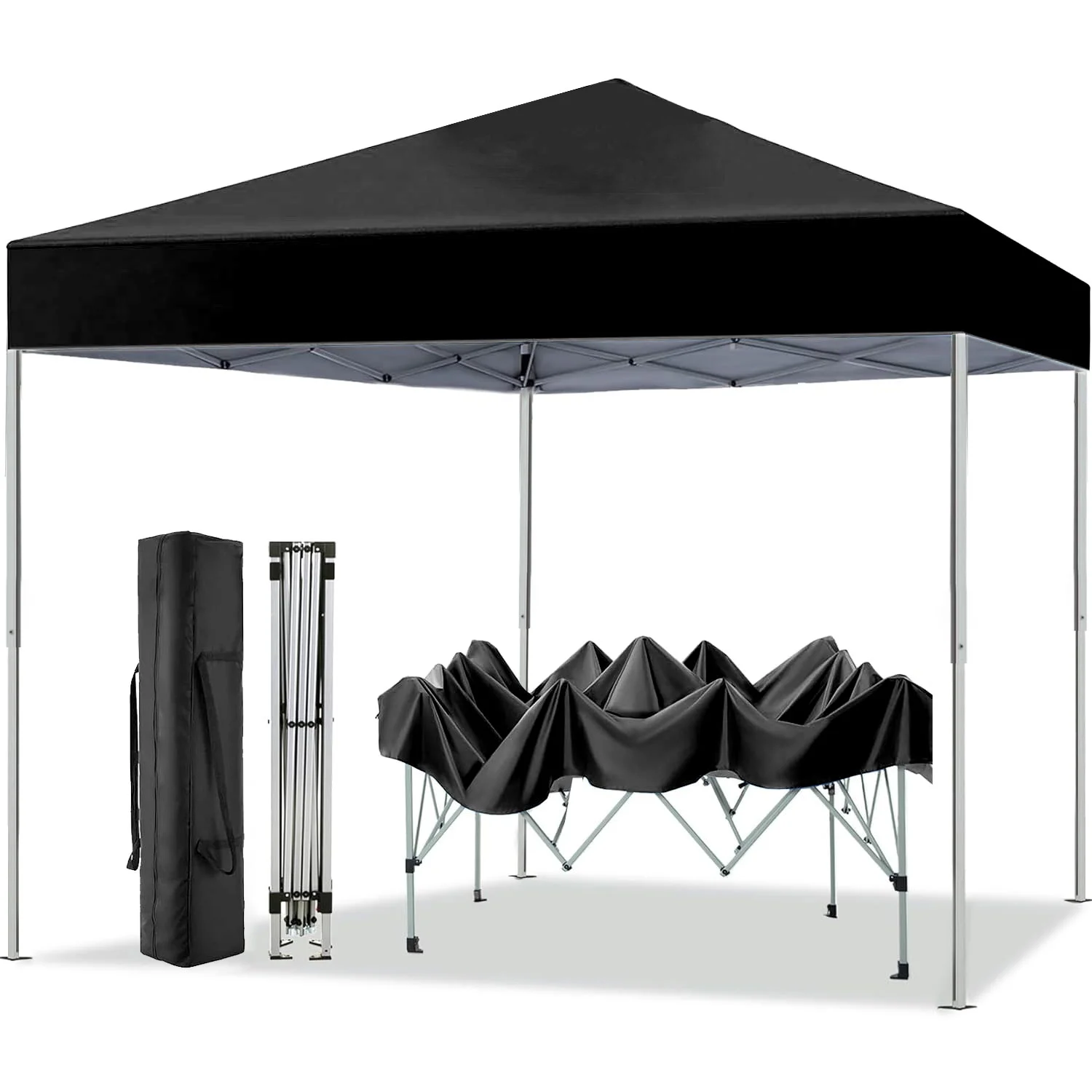 GVDV Canopy Tent, 10x10 ft Easy Pop up Outdoor Canopy Tent, Portable Straight Leg Gazebo Instant Canopy, Blue - Womvr