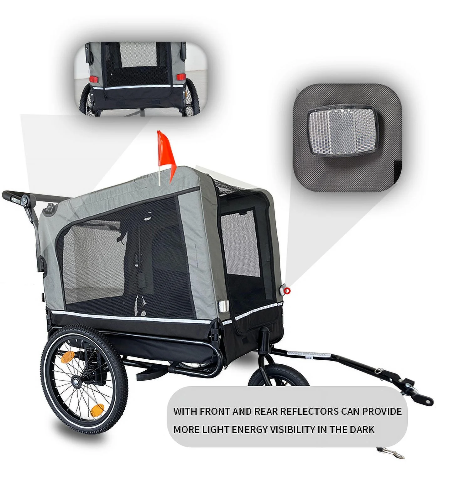 Outdoor Heavy Duty Foldable Utility Pet Stroller Dog Carriers Bicycle Trailer - Womvr