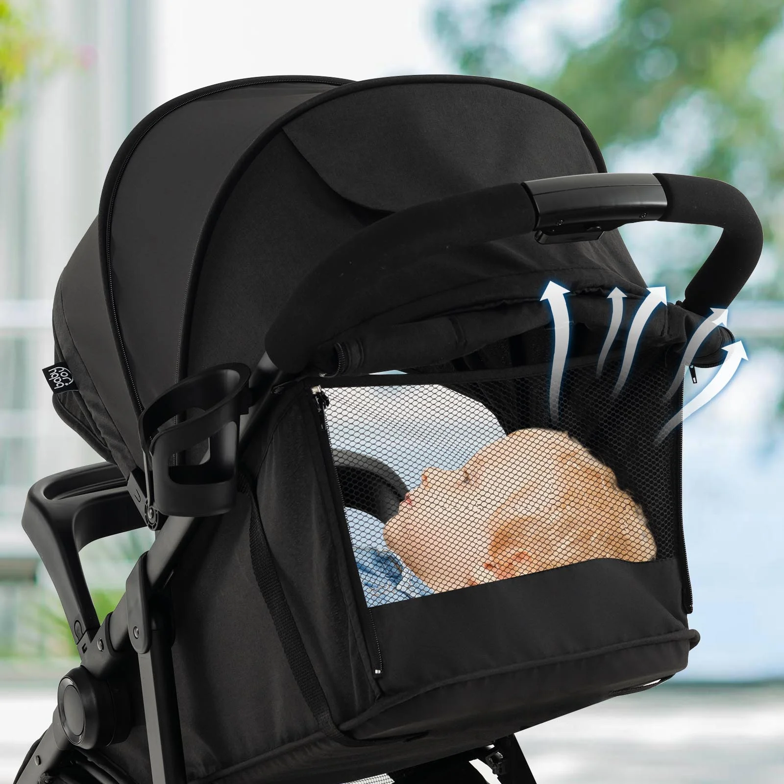 Baby Jogging Stroller Jogger Travel System w/Adjustable Canopy for Newborn Grey - Womvr