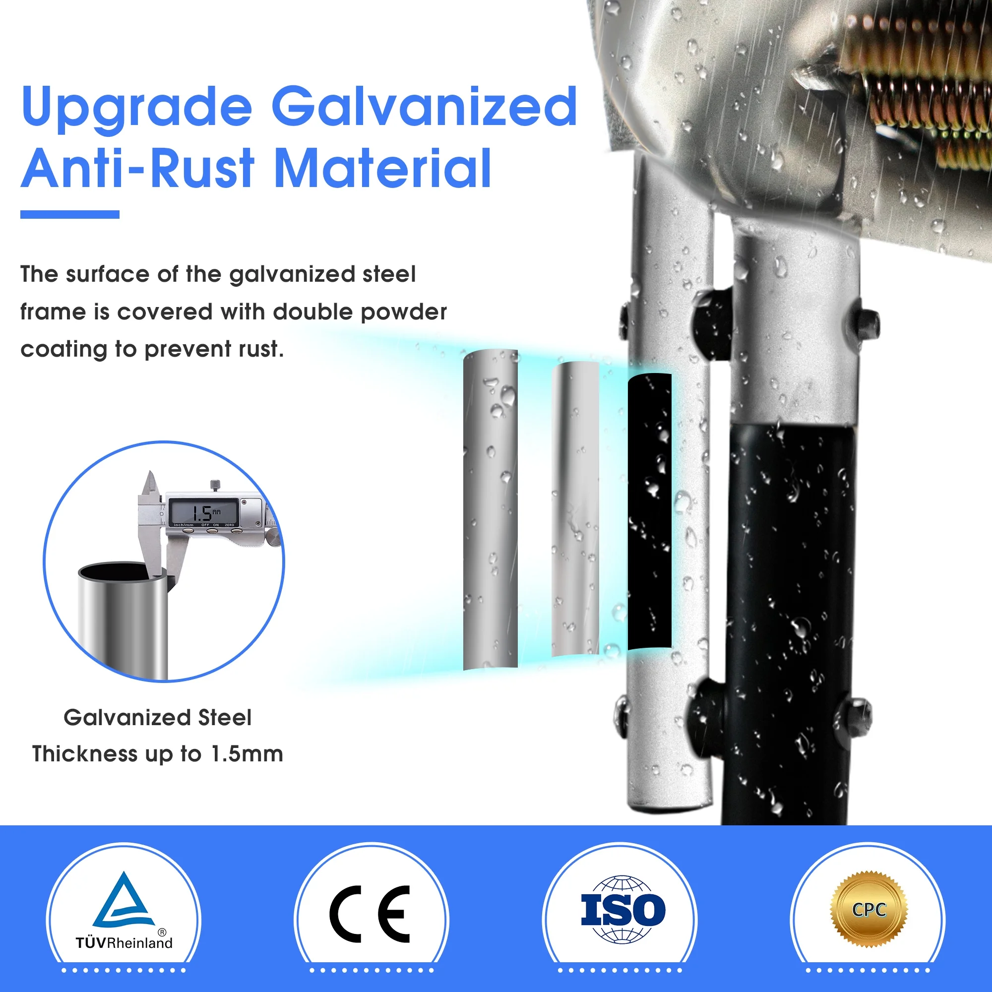 YORIN Trampoline for 2-3 Kids, 8 FT Trampoline for Adults with Enclosure Net, Ladder, Light, 800LBS Weight Capacity Outdoor Round Recreational Trampoline, Heavy Duty Trampoline - Womvr