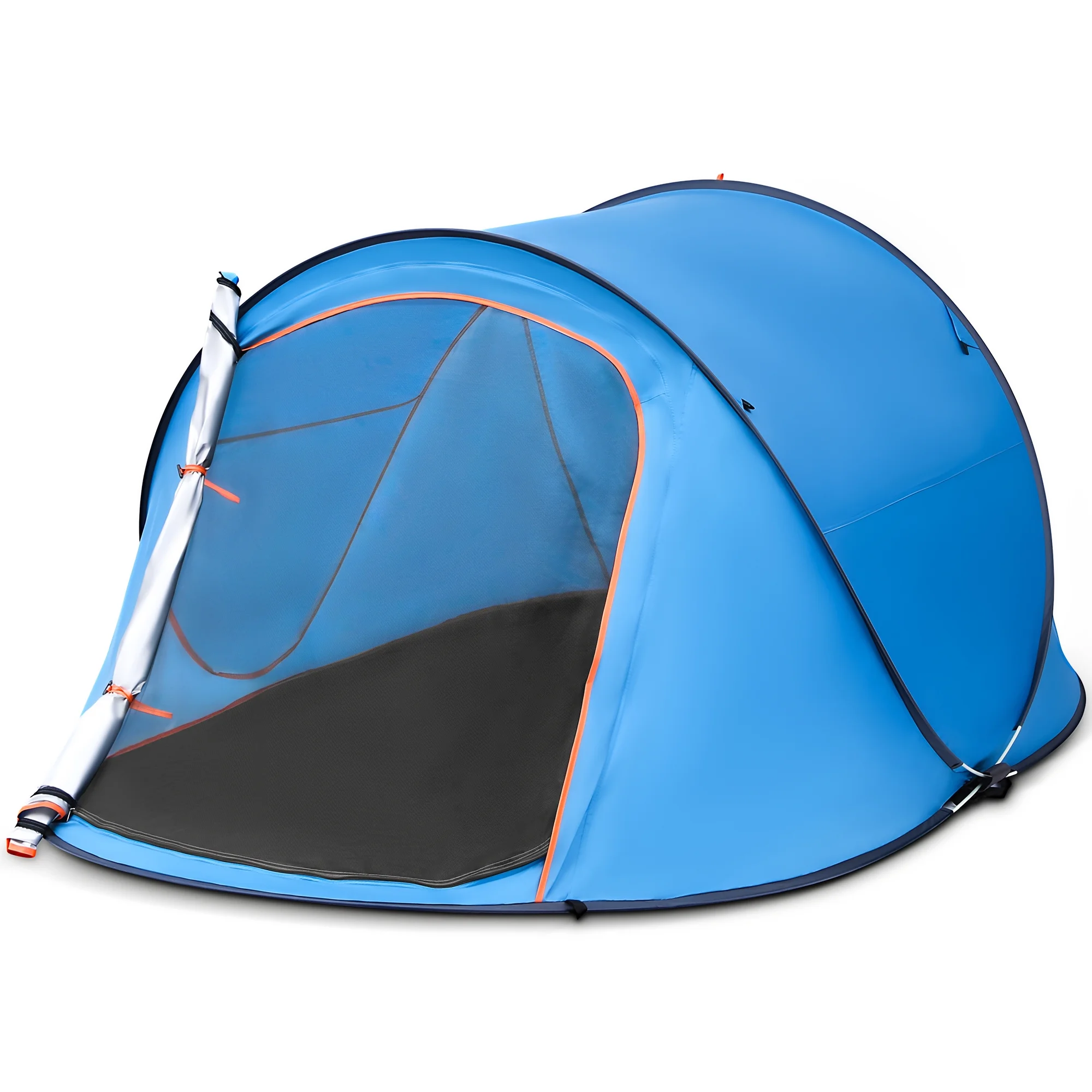 HONGGE 2 Person Instant Pop-up Tent Waterproof Family Camping Tent, 2 Side Windows Blue - Womvr