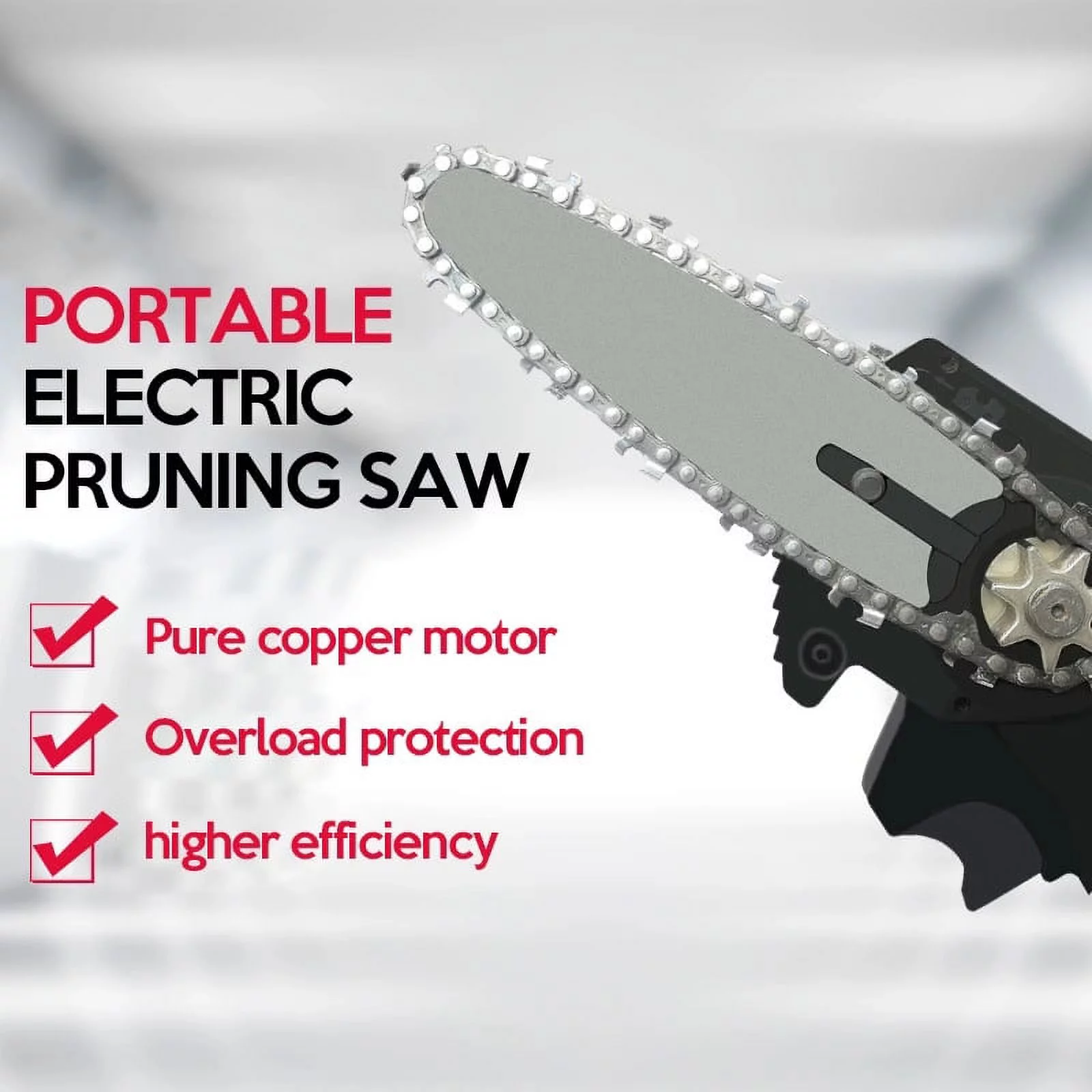 Mini Wooden Chainsaw Handheld Cordless Electric Protable Chainsaw One-Hand Pruning Shears Chainsaw for Tree Branch Wood Cutting - Womvr