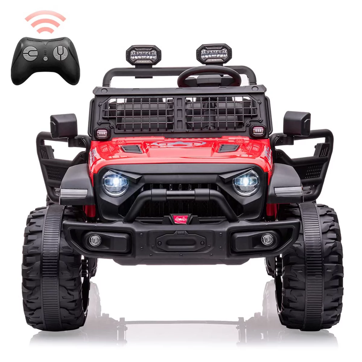 Sakiyrr 2-Seater Kids Ride on Car with Remote Control, 24V Electric Vehicle Toy with Storage Space, Red - Womvr