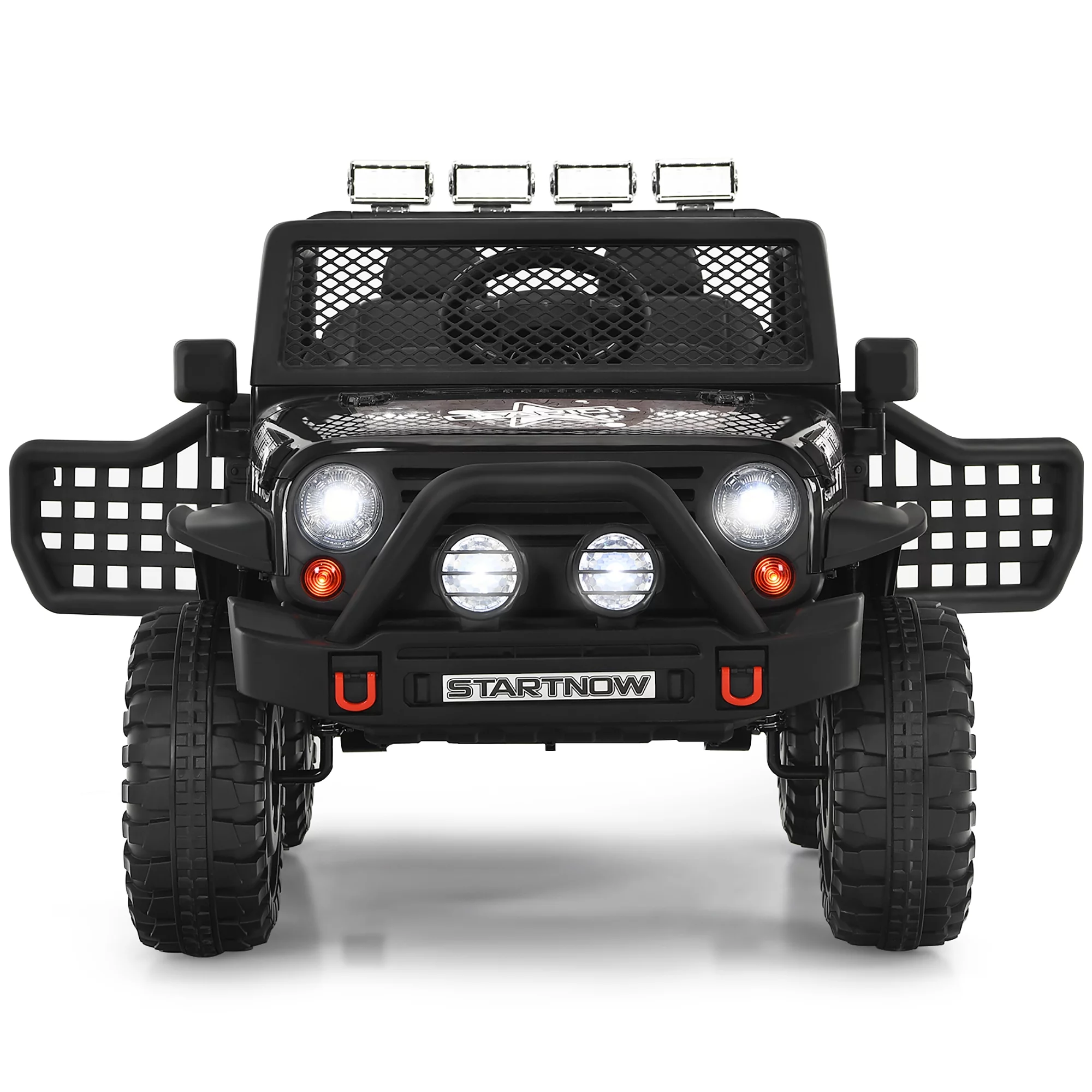Costway 12V Kids Ride On Truck Remote Control Electric Car with Lights&Music Red - Womvr