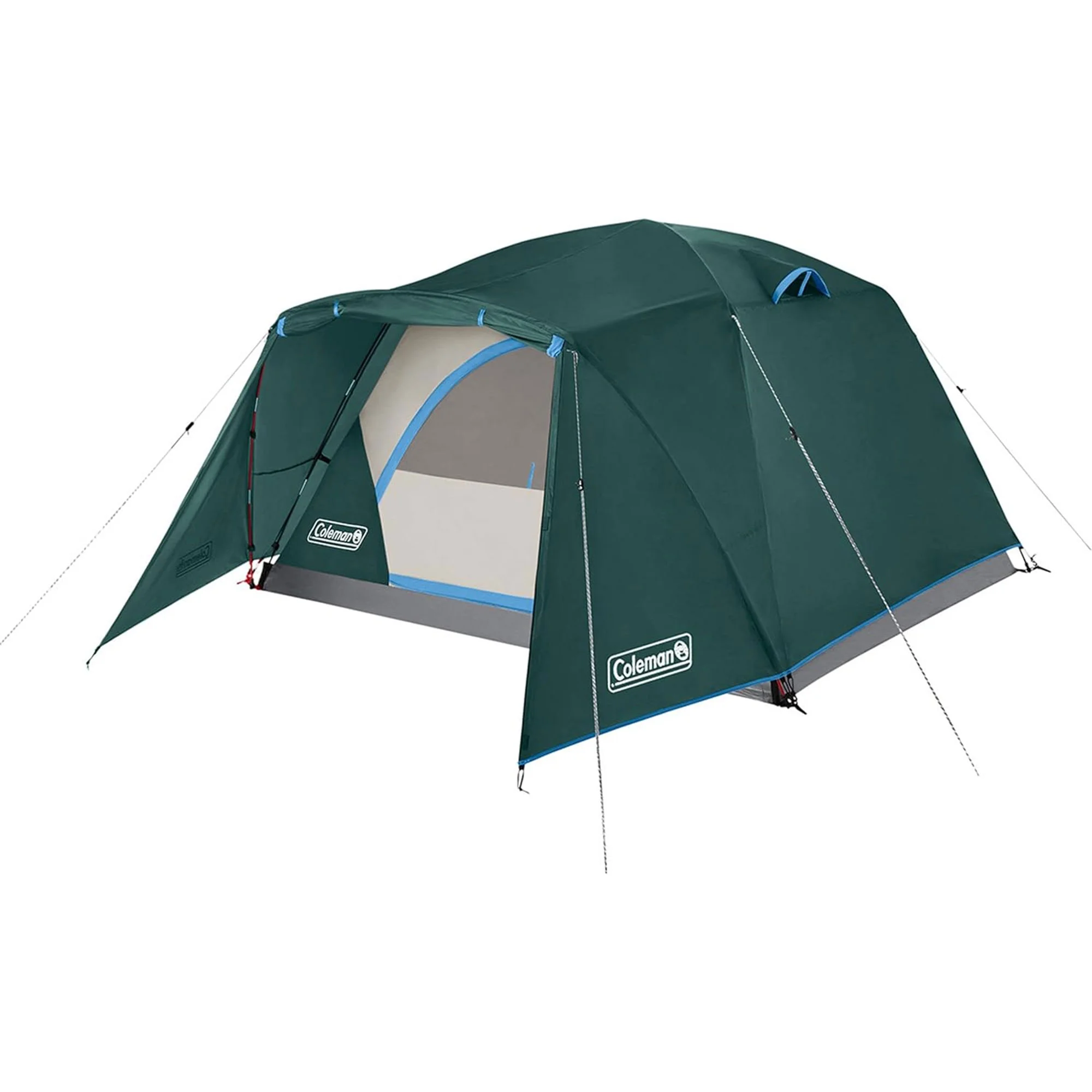 Coleman Skydome 4 Person Camping Tent with Full-Fly Vestibule, Evergreen - Womvr