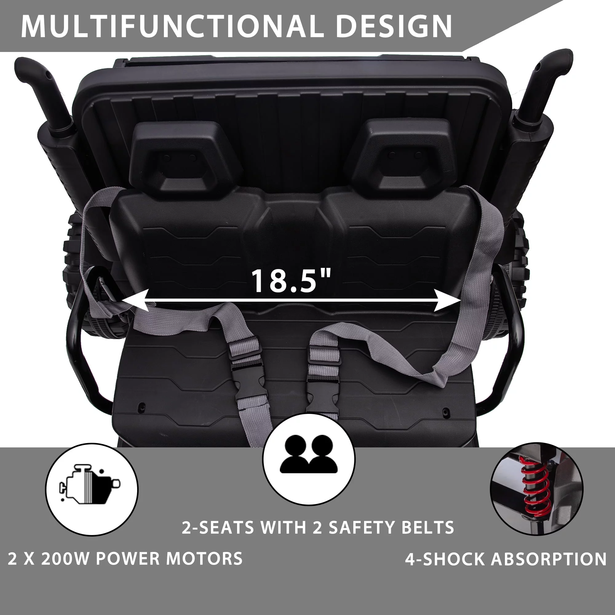 Hikiddo JC222 24V Ride on Toy, Kids Ride On Dump Truck 2 Seater with Remote - Womvr