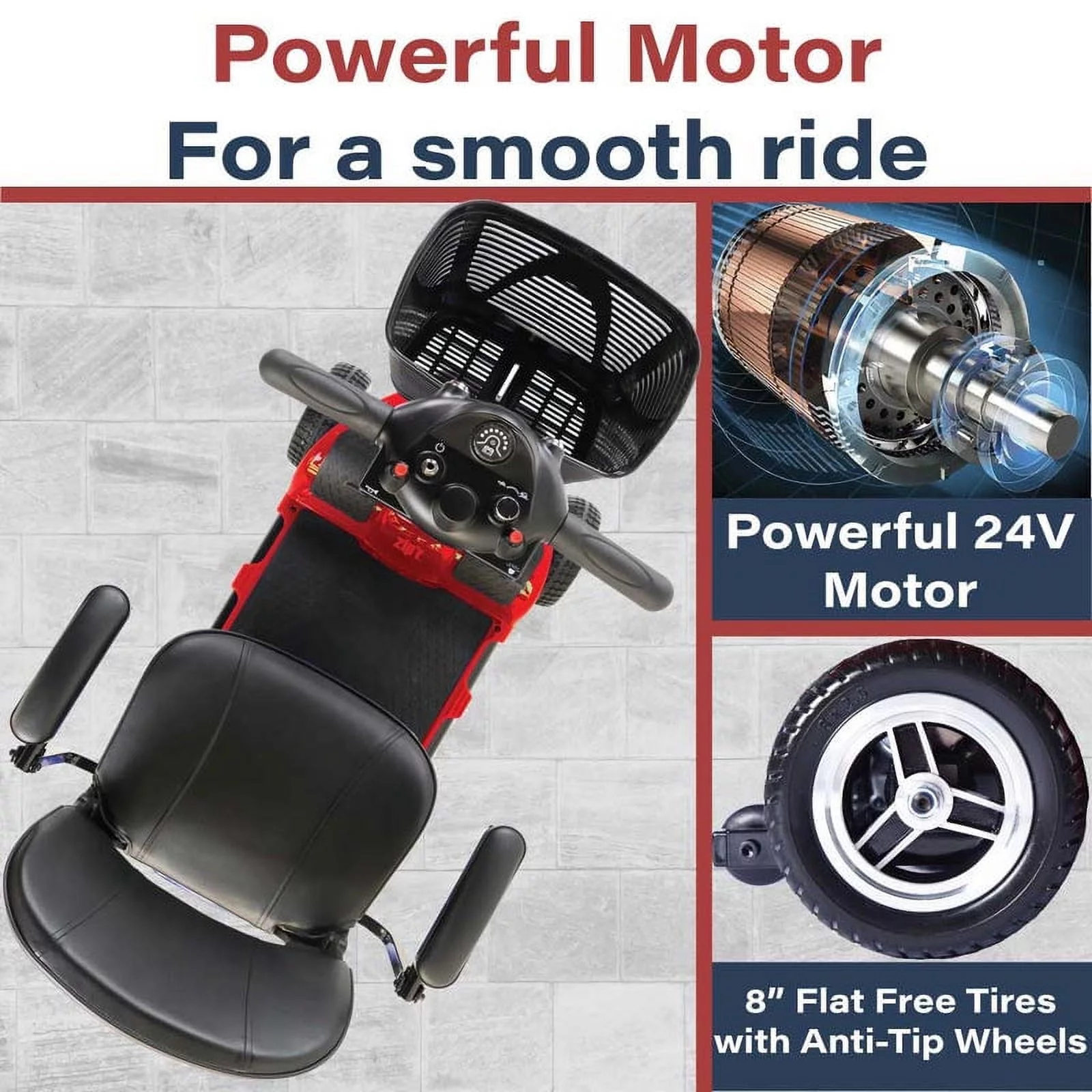 Zipr Roo 4 Wheel Mobility Scooter - For Seniors, Adults, Handicapped - Womvr