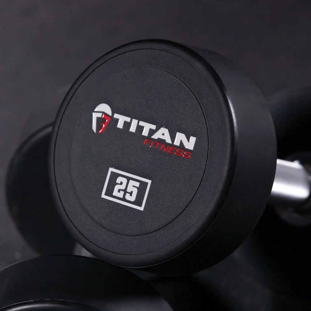 Titan Fitness 25 lb. Pair Round Urethane Dumbbells - Womvr