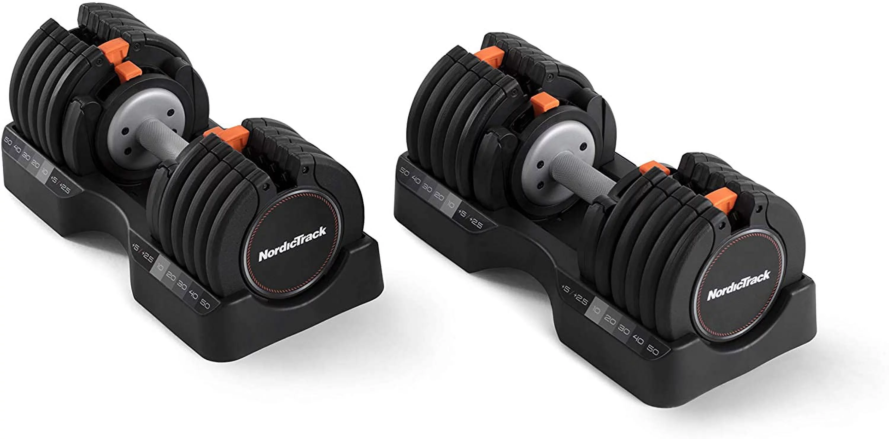 NordicTrack 55 lb Select-a-Weight Dumbbell Pair, Black - Womvr