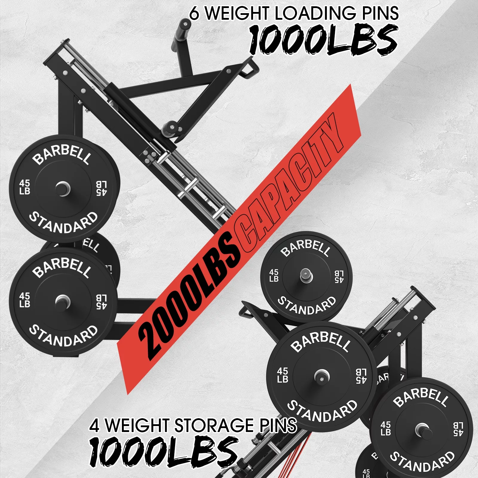 syedee Leg Press Machine with Calf Block, 1500LBS Weight Capacity Adjustable Leg Machine with Resistance Band Pegs and Plate Storages, Workout Equipment for Strength Training - Womvr