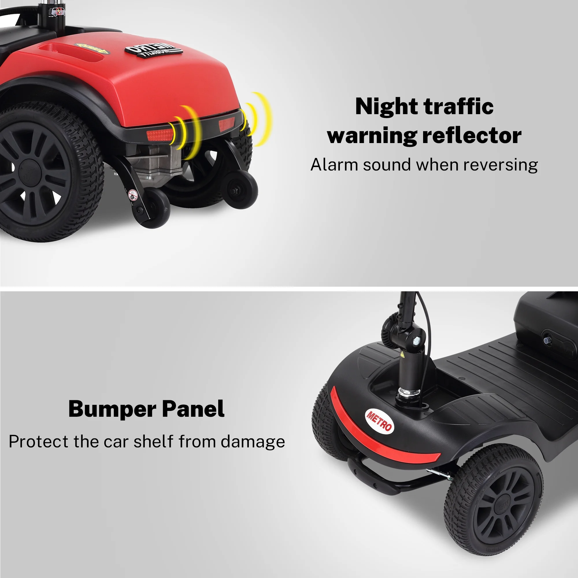 Segmart Mobility Scooter for Seniors, 4 Wheels Compact Heavy Duty Electric Mobile Scooter, Range 13 Mile, Max Speed 5 MPH, 265LBS, Red - Womvr