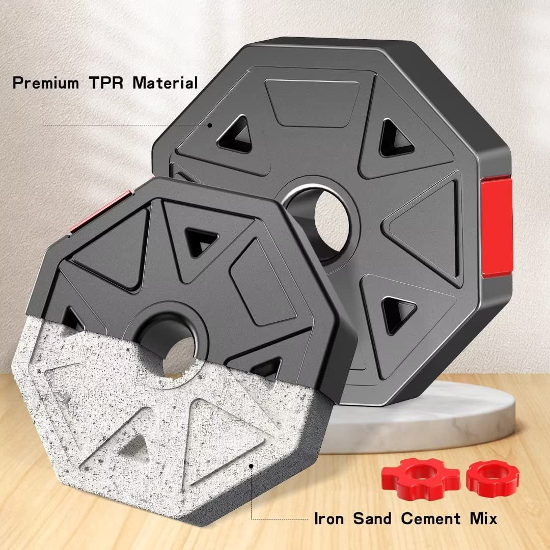 ARVAKOR 66LB Adjustable Dumbbells Set, Weight Plate with Connector Used as Barbell, Fitness Strength Exercises for Home Gym, Red - Womvr