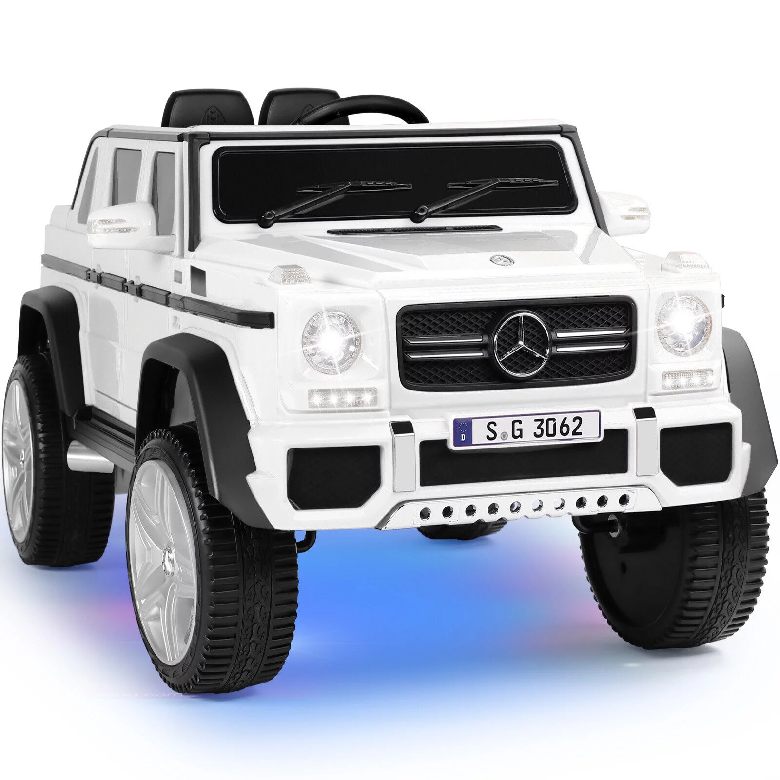 JOYLDIAS 12V Mercedes-Benz G650S Kids Ride On Car Electric Toy w/Remote Control, 3 Speeds, LED Lights, Bluetooth, Music(Pink) - Womvr