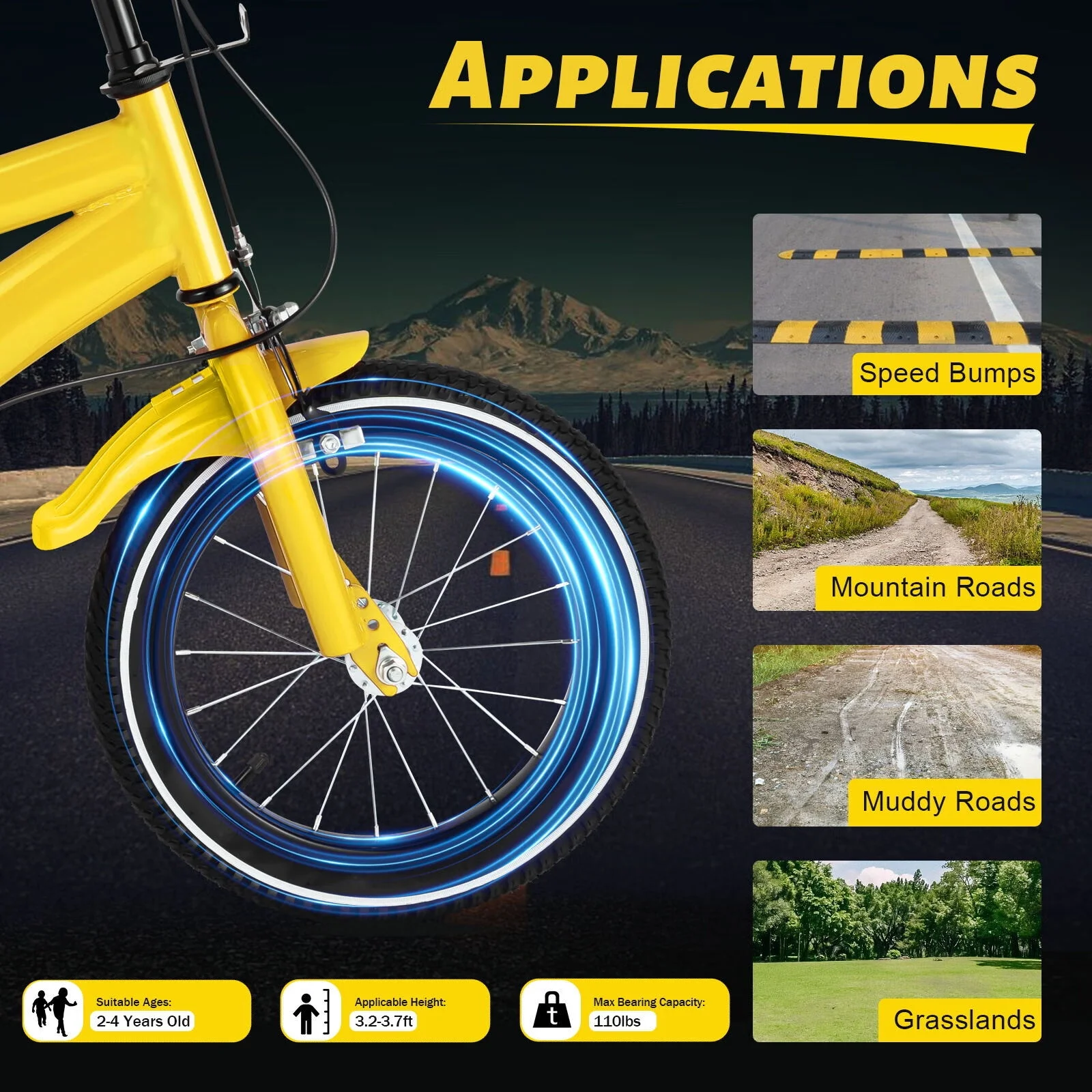 YIYIBYUS 14 Inch Kids Bike Boy Girl Safe Bicycle with Training Wheels and Adjustable Seat, White - Womvr