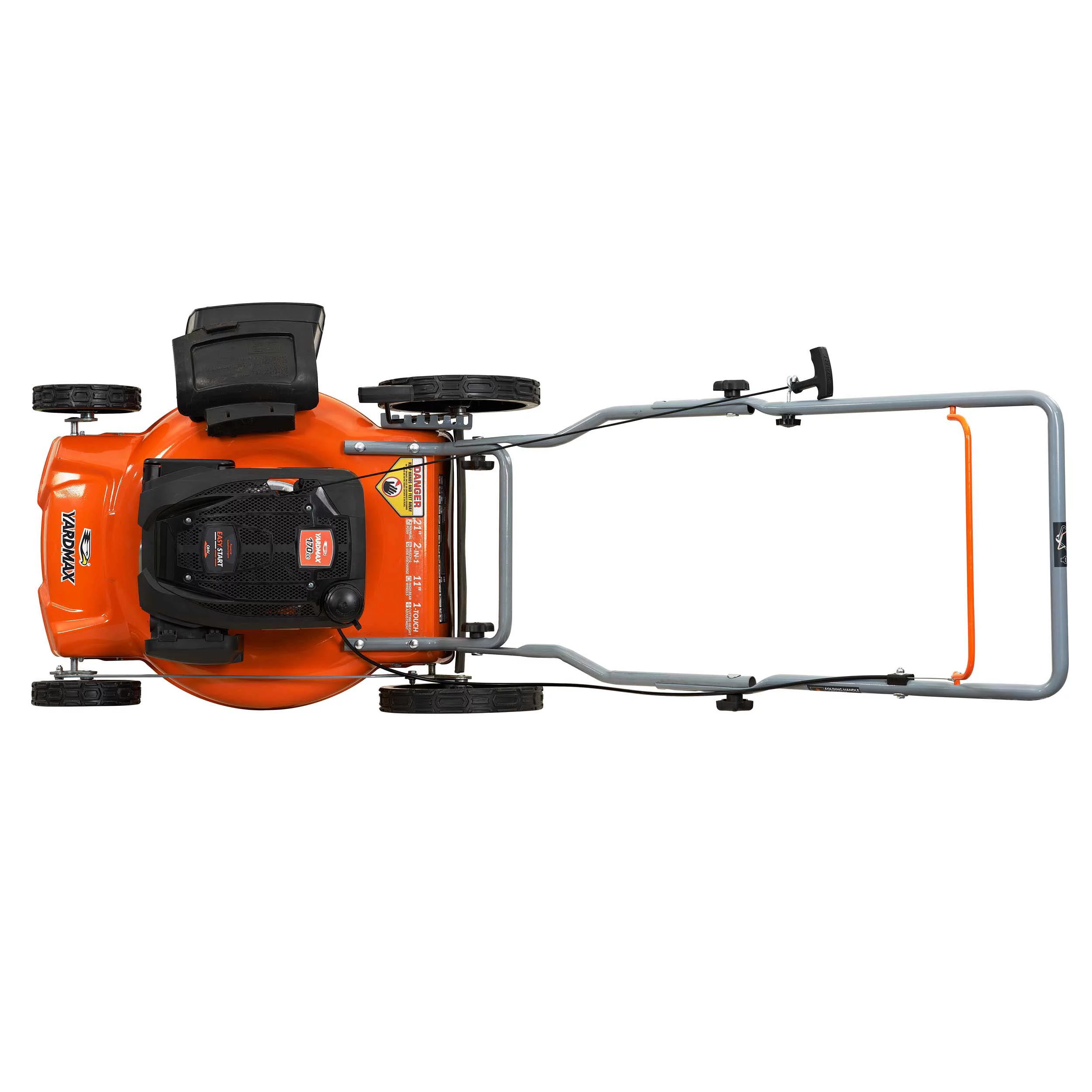 Yard Max 21 in. 170cc 2-in-1 Gas Walk Behind Push Lawn Mower with High Rear Wheels - Womvr