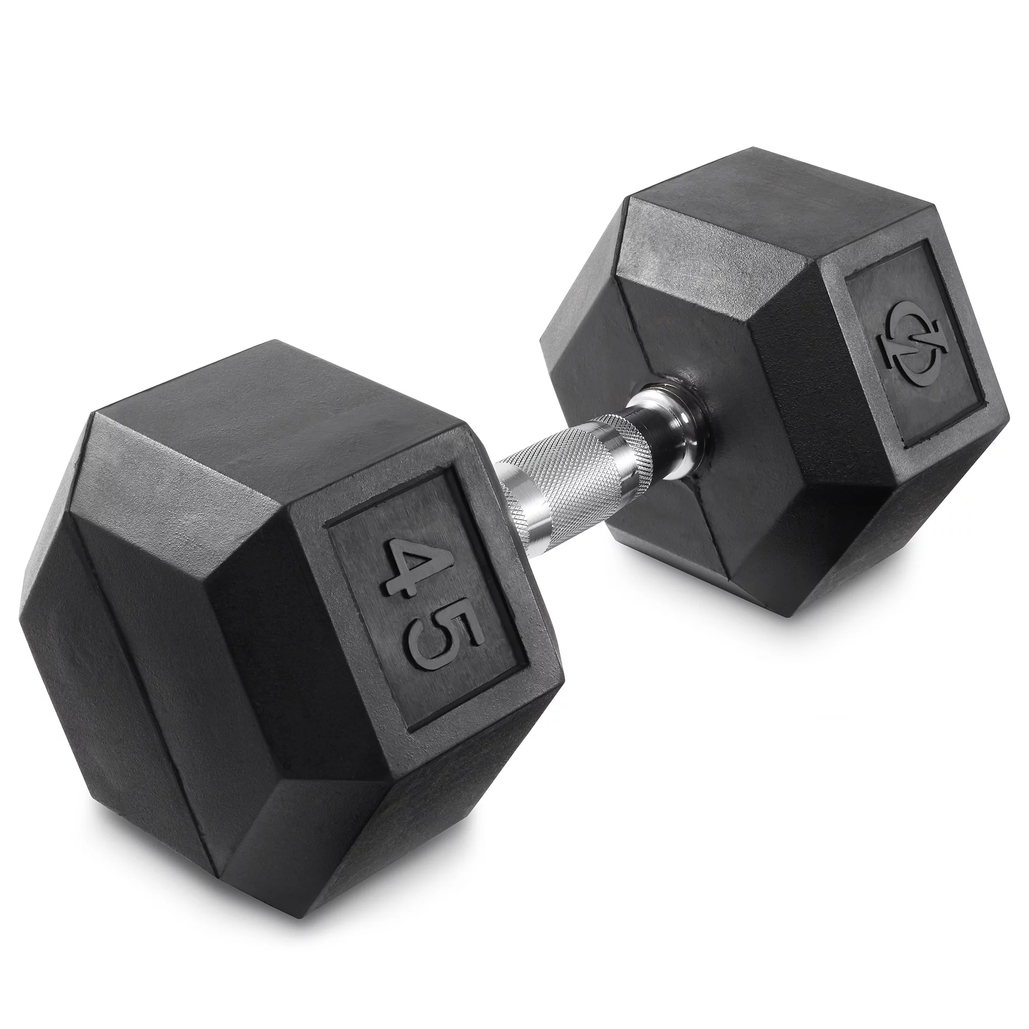 Philosophy Gym Rubber Coated Hex Dumbbell Hand Weight, 45 lbs - Womvr