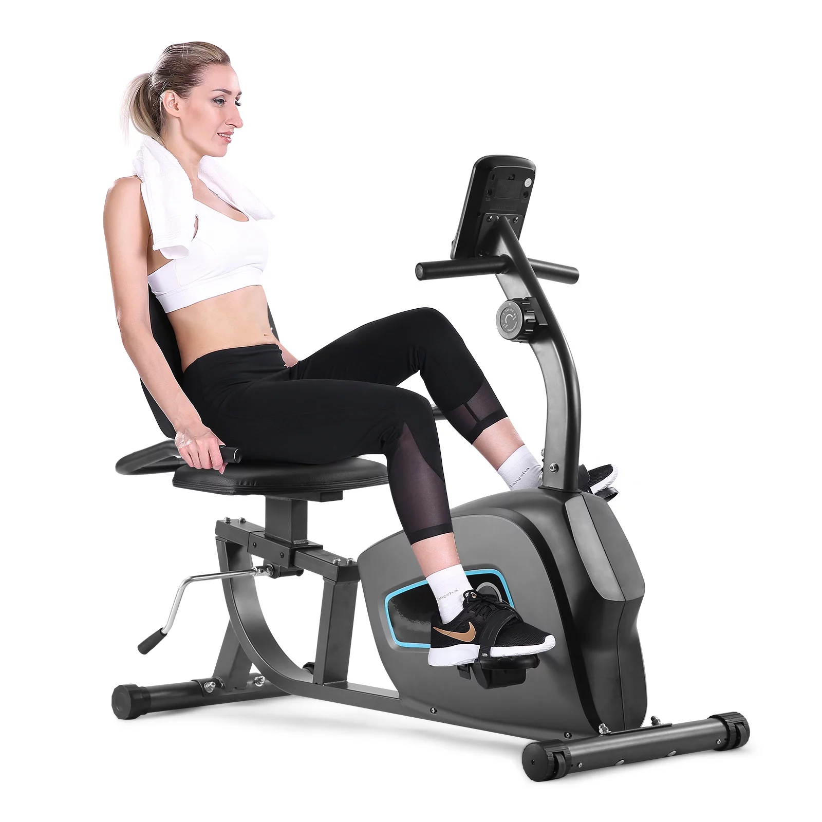 Maxkare Exercise Bike Indoor Recumbent  Exercise Bike Stationary with Adjustable Seat and 8 Resistance Level Seat Height Adjustment - Womvr