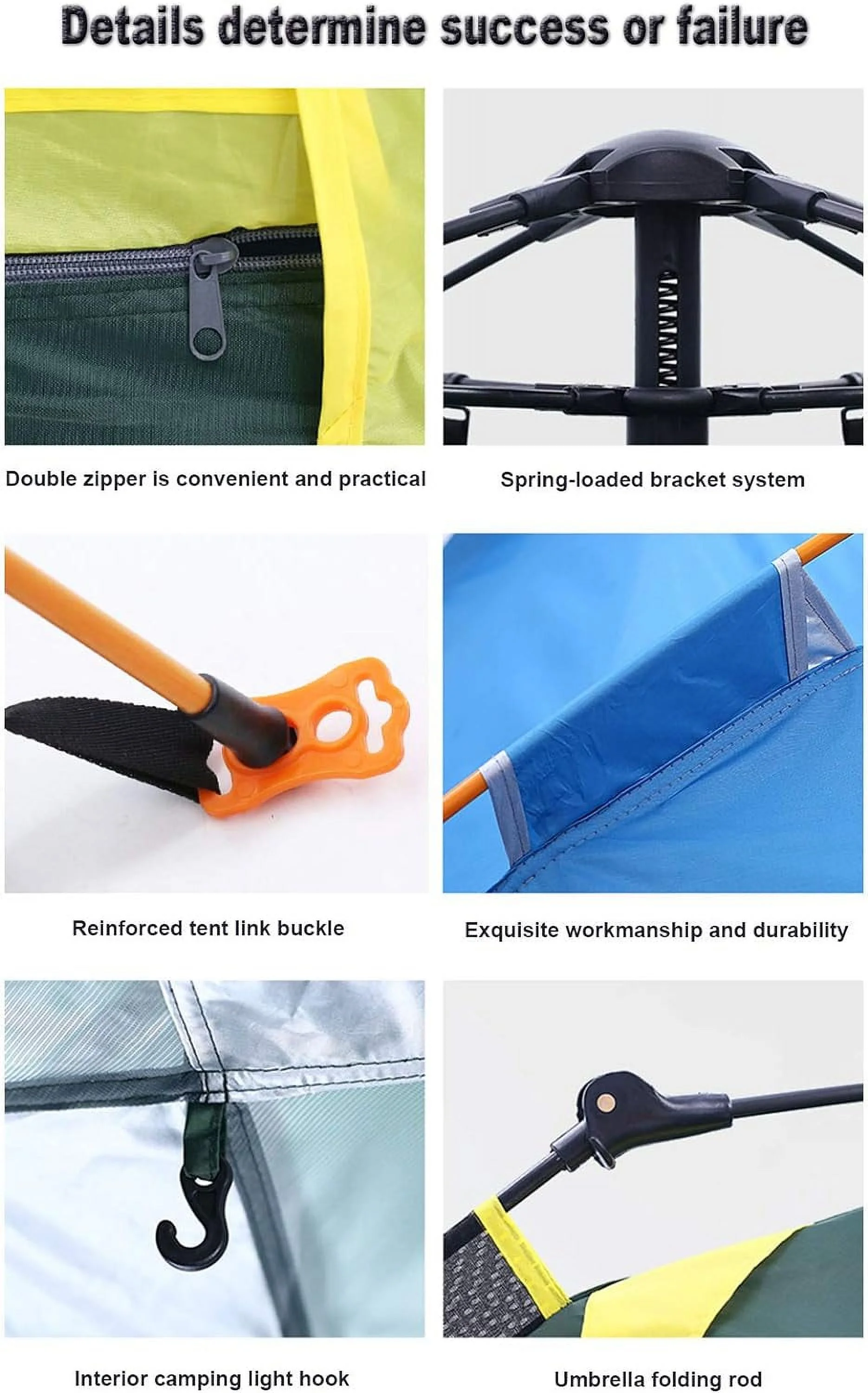 Instant Pop Up Tent Family Camping Tent Portable Tent Automatic Tent Waterproof Windproof for Camping Hiking Mountaineering - Womvr