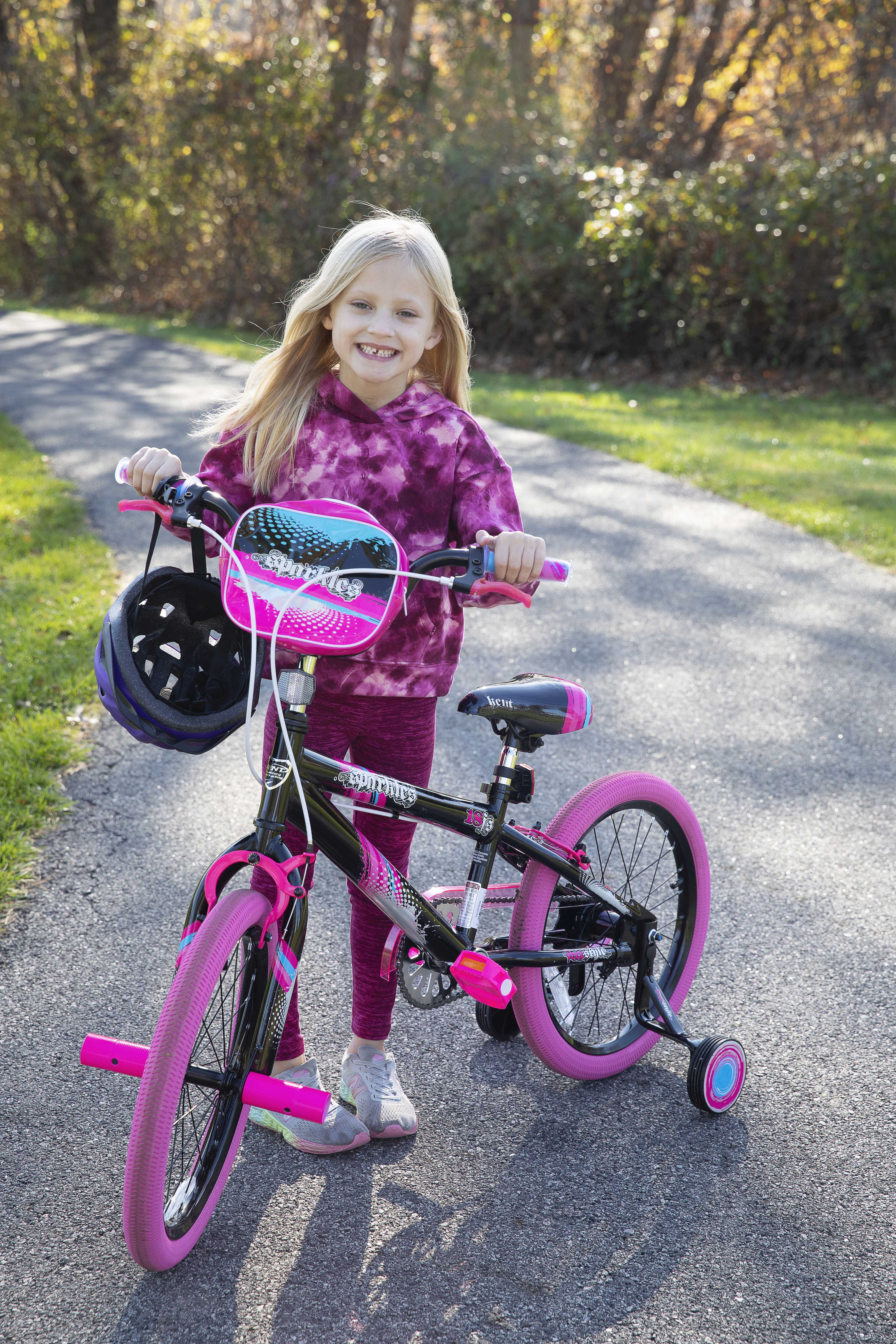 Kent Bicycles 18 inch Girl's Sparkles Bicycle, Black and Pink - Womvr