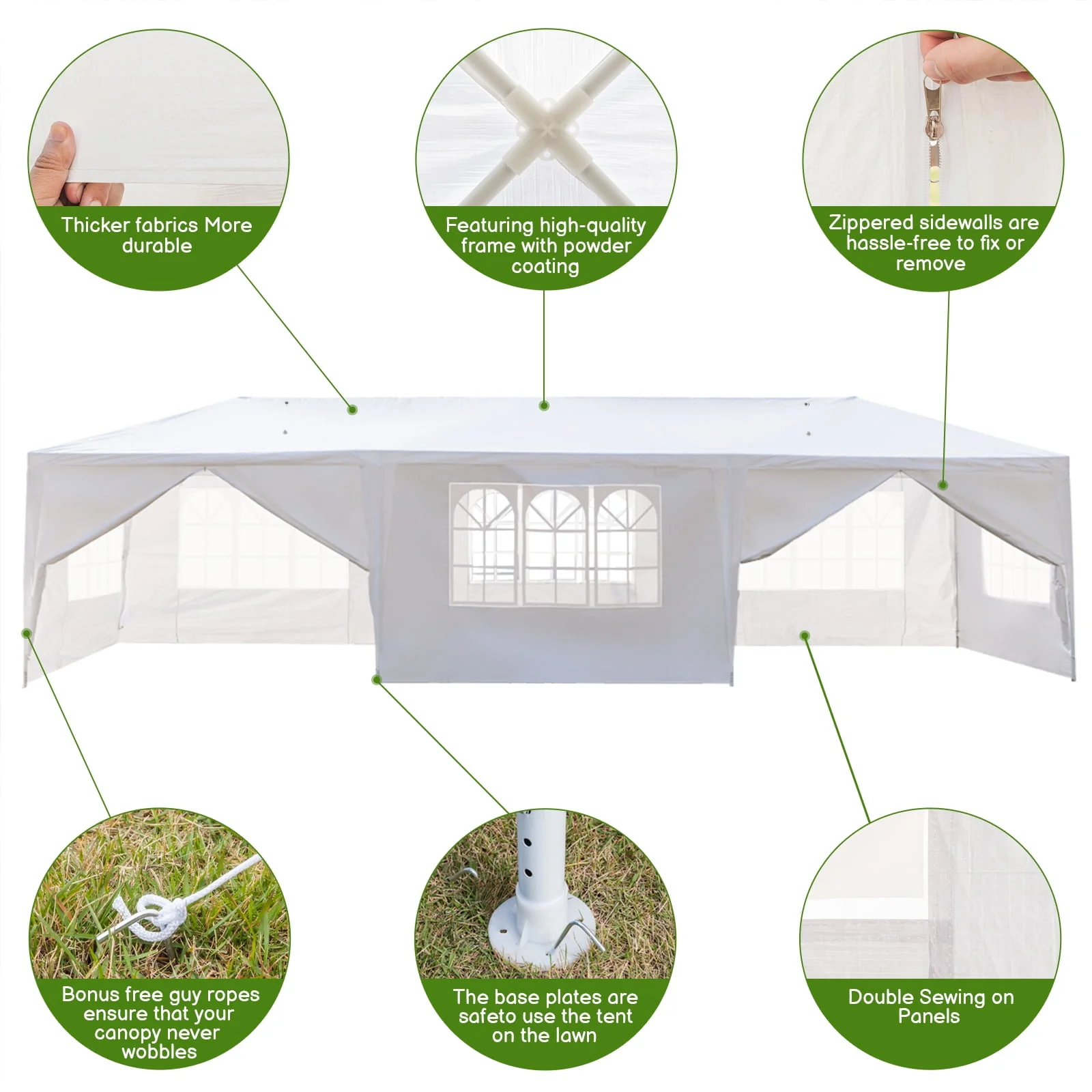 Ktaxon 10' X 30' Canopy Tent with 8 Side Walls for Party Wedding Camping and BBQ - Womvr