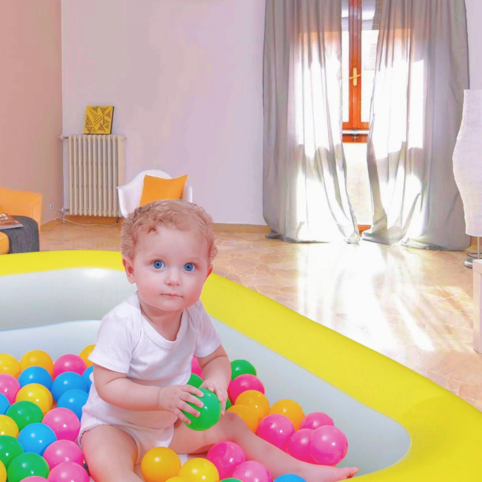 Hyindoor Inflatable Swimming Pool with Pump 9.85×5.74×2.23ft Rectangle Kids, Adults, Family Blue - Womvr