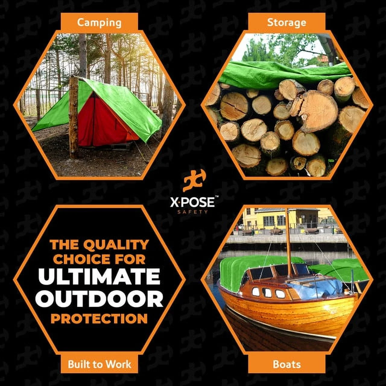 X-pose Safety Better Blue Poly Tarp 5' x 7' - Multipurpose Protective Cover - Lightweight, Durable, Waterproof, Weather Proof - 5 Mil Thick Polyethylene - Womvr