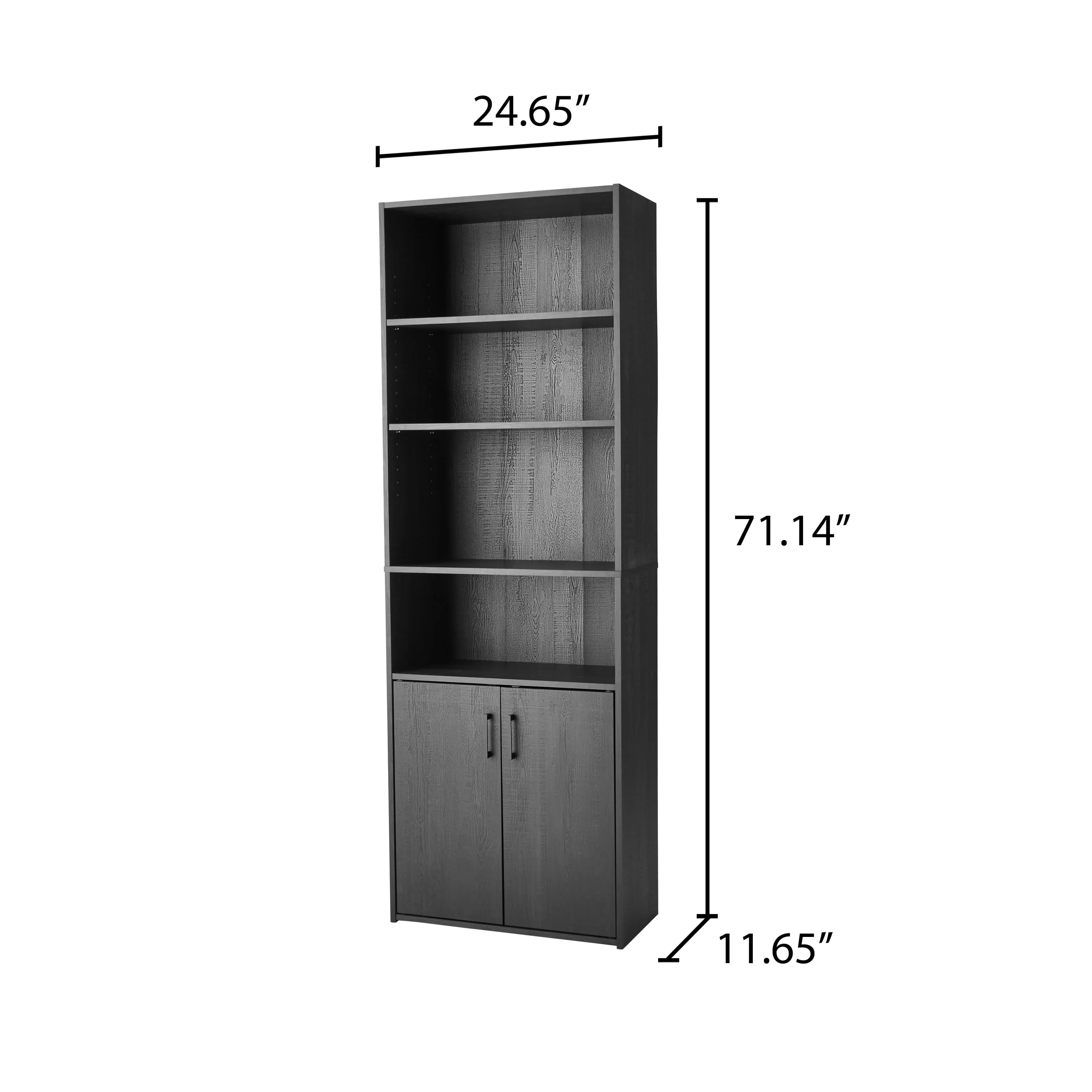 Mainstays Traditional 5 Shelf Bookcase with Doors, Soft White - Womvr