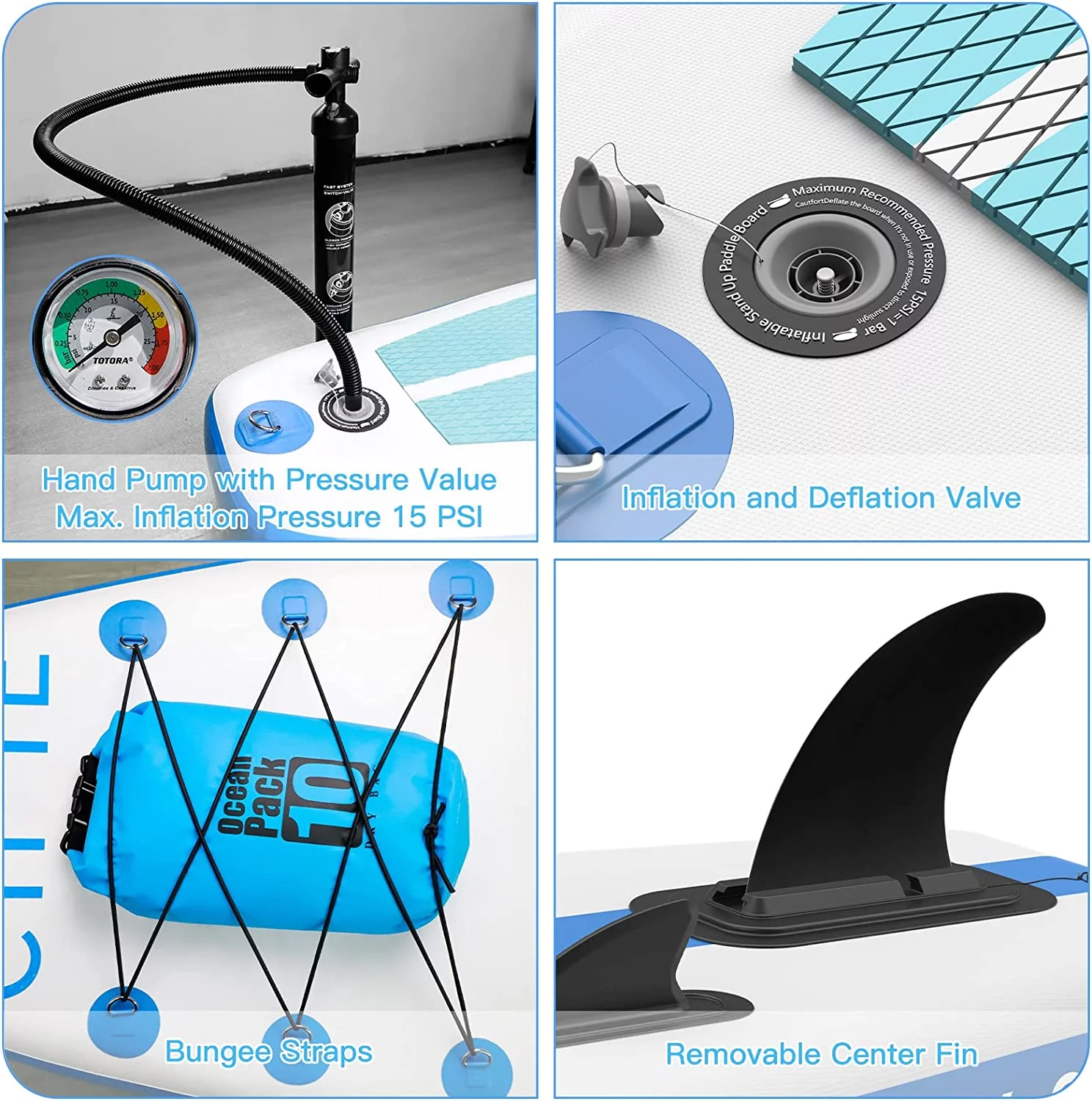 Paddle Board for Adult, Inflatable Surfboard Fishing Standup Cyfie Paddle Board 10.6 ft - Womvr