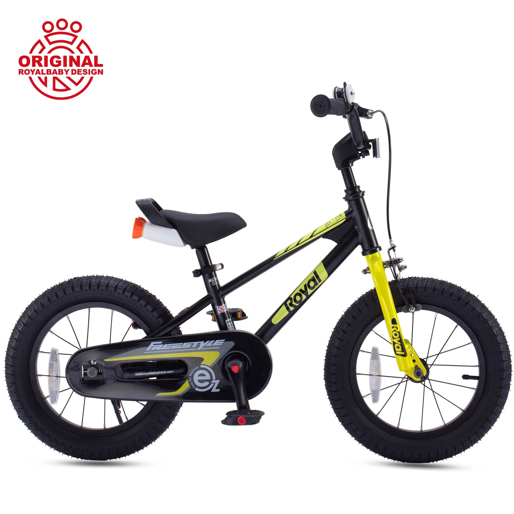 RoyalBaby EZ Kids Bike Easy Learn Balancing to Biking 14 Inch Balance & Pedal Bicycle Instant Assembly for Boys Girls Ages 3-5 Years Blue - Womvr