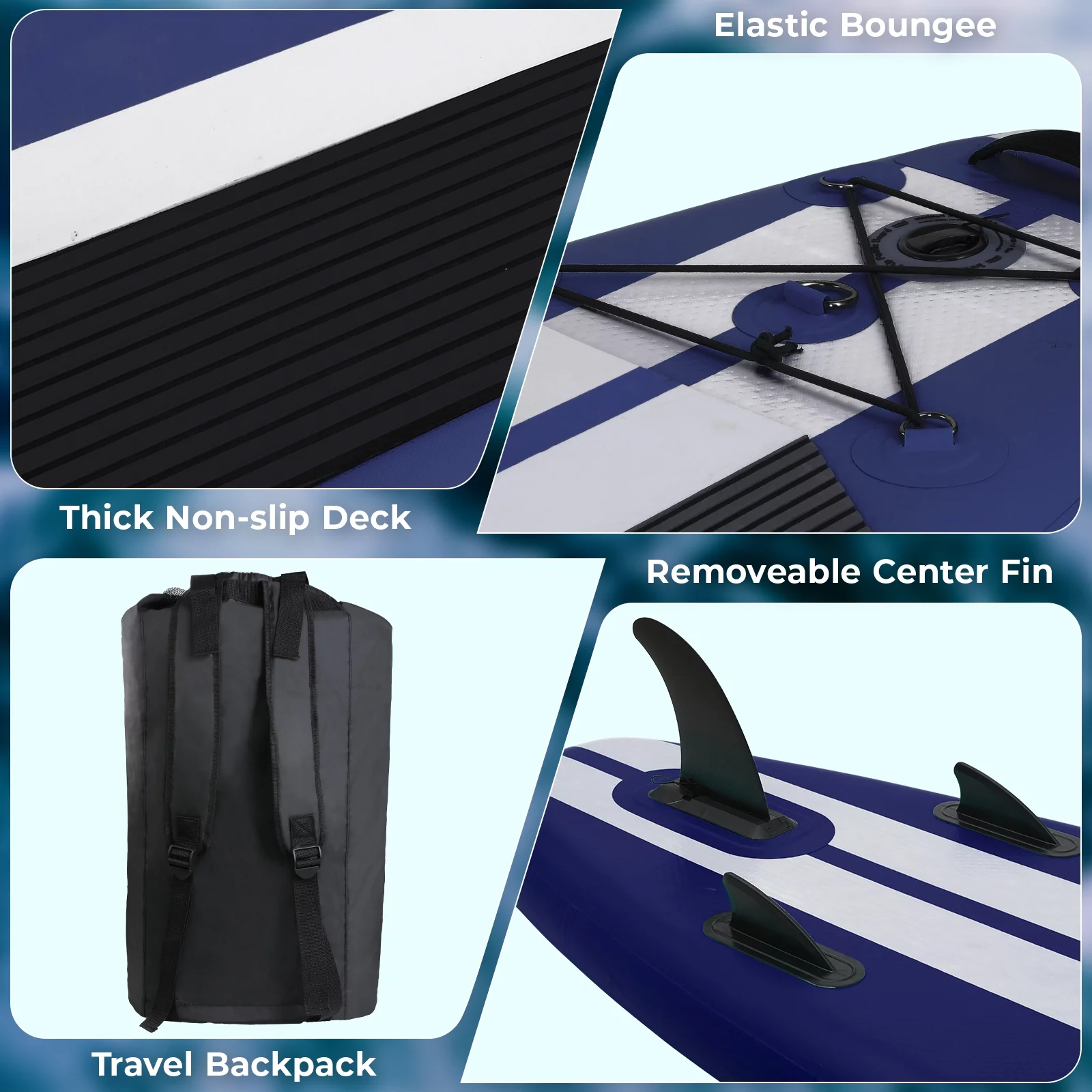 Arlopu 11FT Stand Up Paddle Board Inflatable with Premium SUP Accessories & Backpack, Non-Slip Deck, Waterproof Bag, Leash, Paddle and Hand Pump - Womvr