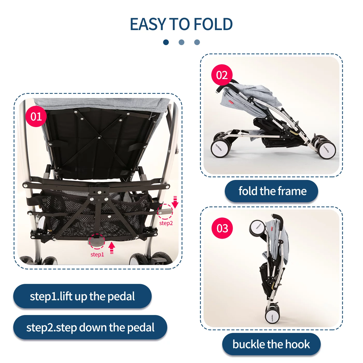 Compact Umbrella Stroller Lightweight Small Portable Folding Stroller for Infant Toddler(Blue) - Womvr