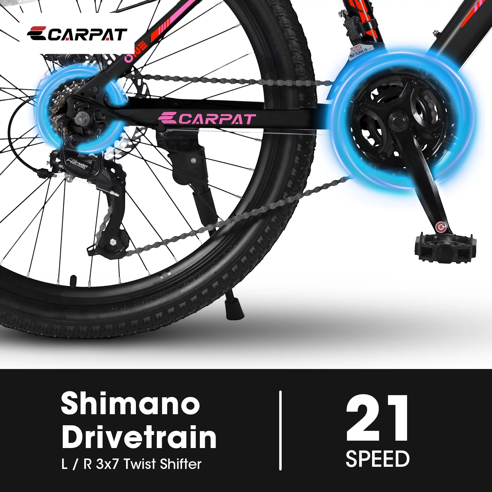 Arnahaishe Mountain Bike for Women Teenagers Girls, 26 inch Wheel, Shimano 21 Speed, Dual Disc Brake Front Suspension Outdoor Cycling Bicycle, Pink - Womvr