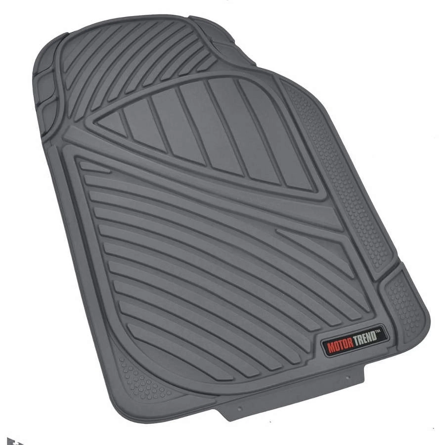 Motor Trend 100 Percent Odorless Car Floor Mats with Standard Trunk Cargo Mat, 4 Pieces Rubber Protection, Black Beige Gray - Womvr