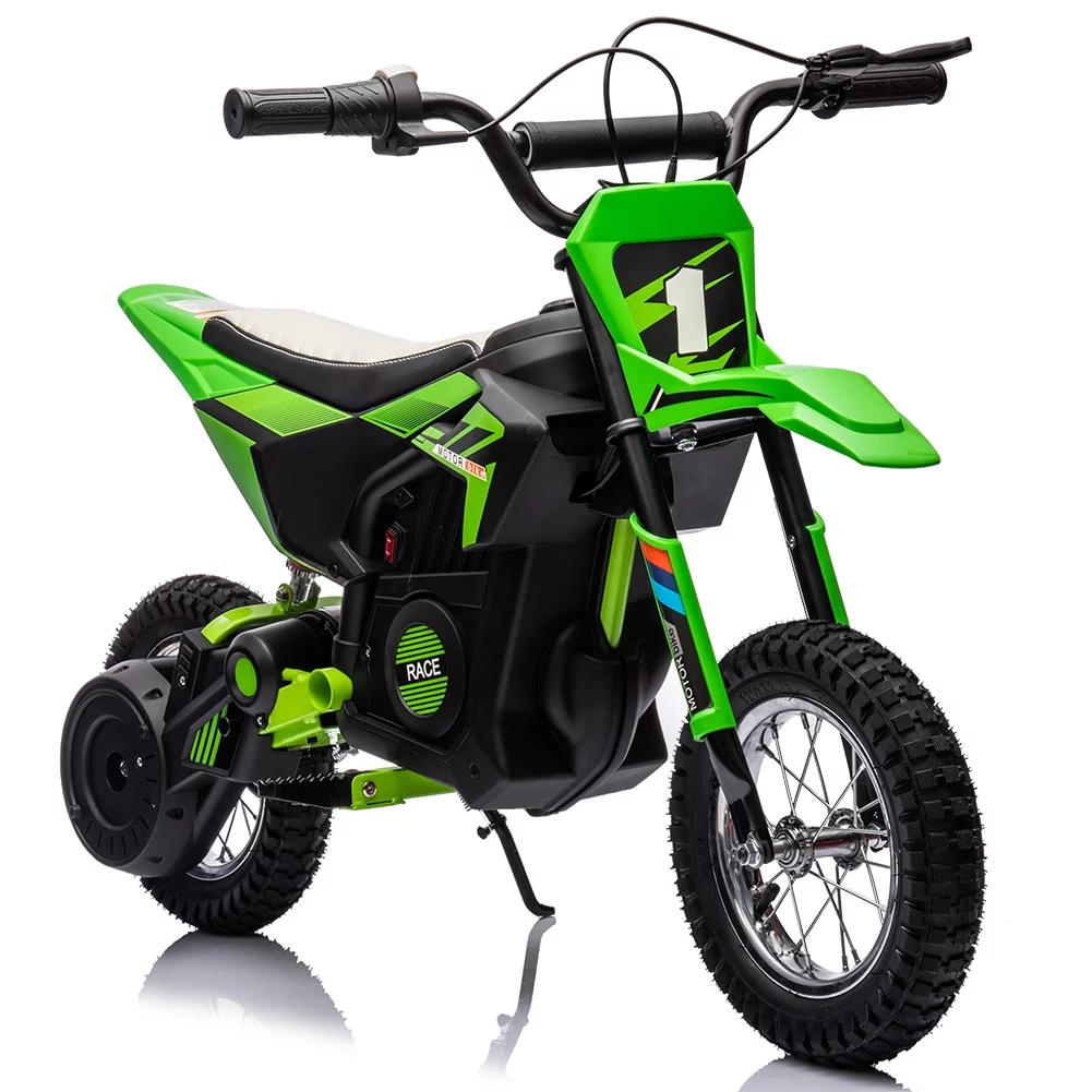 EastVita 24V 250W Electric Off-Road Motorcycle, Kids' Fast Speed Ride on Motocross Toys for Age 8+ Green - Womvr